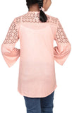 Lace Detail Junior Girls Knit Fashion Tops (10-15 Years Old)