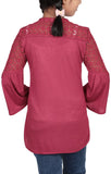 Lace Detail Junior Girls Knit Fashion Tops (10-15 Years Old)
