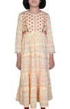 Printed With Embroidered Junior Girl's Ethnic Trail (10-15 Years Old)