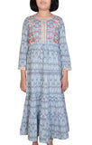 Printed With Embroidered Junior Girl's Ethnic Trail (10-15 Years Old)