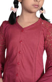 Lace Detail Junior Girls Knit Fashion Tops (10-15 Years Old)