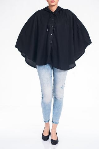 Hooded Button-Up Cape