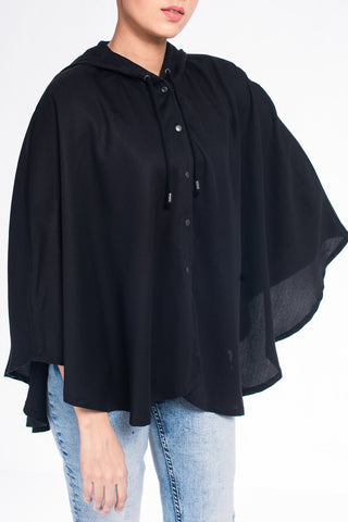 Hooded Button-Up Cape