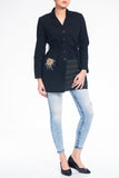 Notched Collar Embroidered Jacket