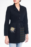 Notched Collar Embroidered Jacket