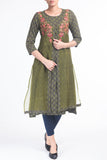 Printed With Embroidered Women's Ethnic Top