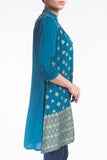 Printed With Embroidered Women's Ethnic Frock.