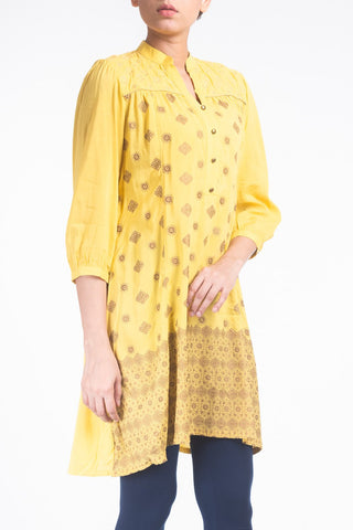 Printed With Embroidered Women's Ethnic Frock.