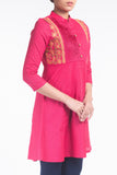 Printed With Embroidered Women's Ethnic Frock.