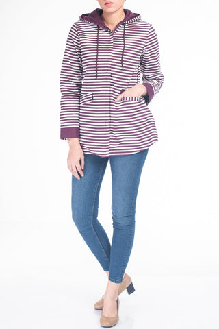 Reversible Stripe Zip-Up Hoodie