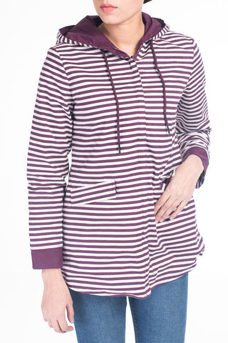 Reversible Stripe Zip-Up Hoodie