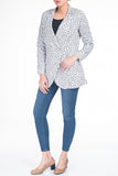 Ditsy Print Double-Breasted Blazer