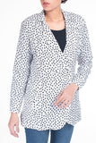 Ditsy Print Double-Breasted Blazer