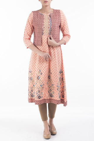 Printed With Embroidered Women's Ethnic Top