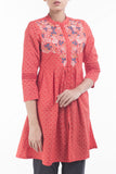 Printed With Embroidered Women's Ethnic Frock.