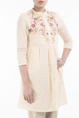 Printed With Embroidered Women's Ethnic Frock.