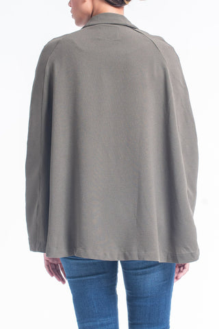 Front Button Cape Coat