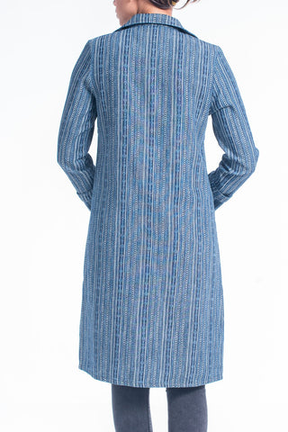 Printed Linen Trench Coat