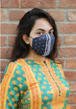 Hand-Embroidered Denim Fashion Mask
