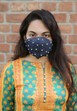 Hand-Embroidered Denim Fashion Mask