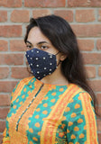 Hand-Embroidered Denim Fashion Mask