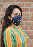 Hand-Embroidered Denim Fashion Mask