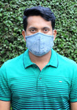 Tie-Bleach Denim Mask