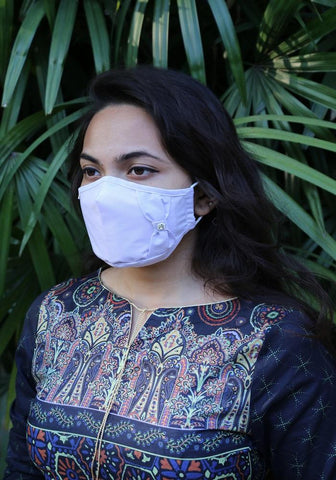 Woven Fashion Mask with Decorative Bow