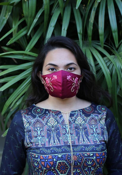 Embroidered Woven Fashion Mask