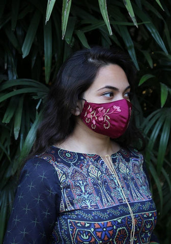 Embroidered Woven Fashion Mask