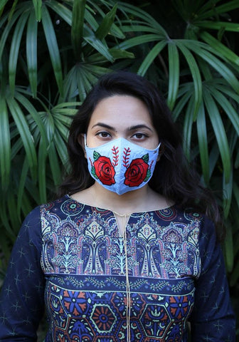 Embroidered Woven Fashion Mask