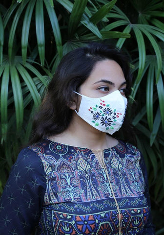Embroidered Woven Fashion Mask