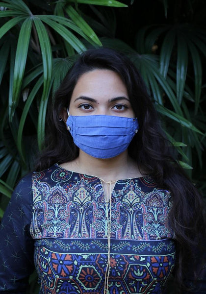 Decorative Pleated Woven Fashion Mask