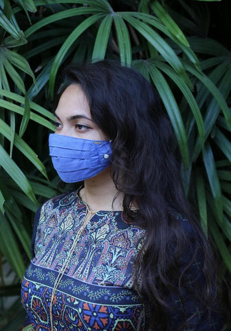 Decorative Pleated Woven Fashion Mask