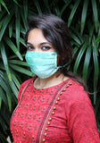 Silk Pleated Fashion Mask Moonlight Jade