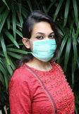 Silk Pleated Fashion Mask Moonlight Jade