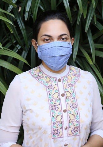 Pleated Woven Fashion Mask