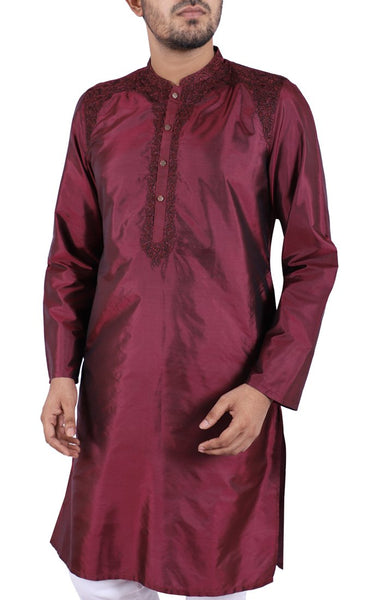 Men's Panjabi Wine
