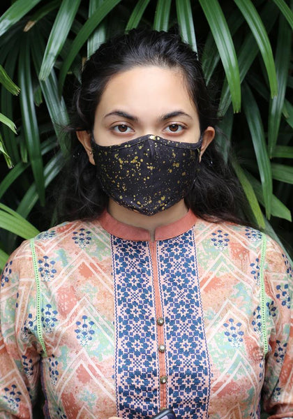 Metallic Printed Woven Fashion Mask