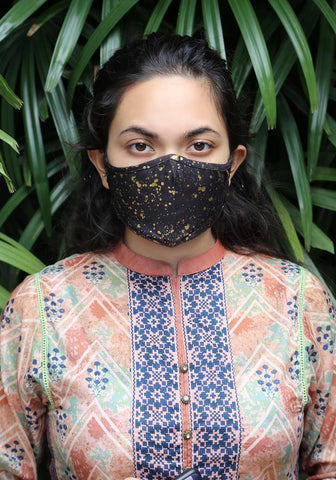 Metallic Printed Woven Fashion Mask