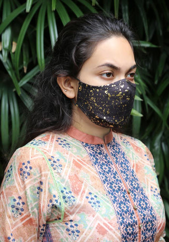 Metallic Printed Woven Fashion Mask