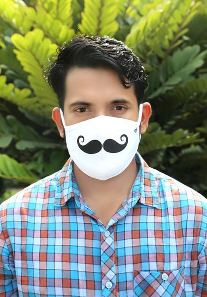 Printed Knit Fashion Mask Mustache Print