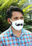 Printed Knit Fashion Mask Mustache Print