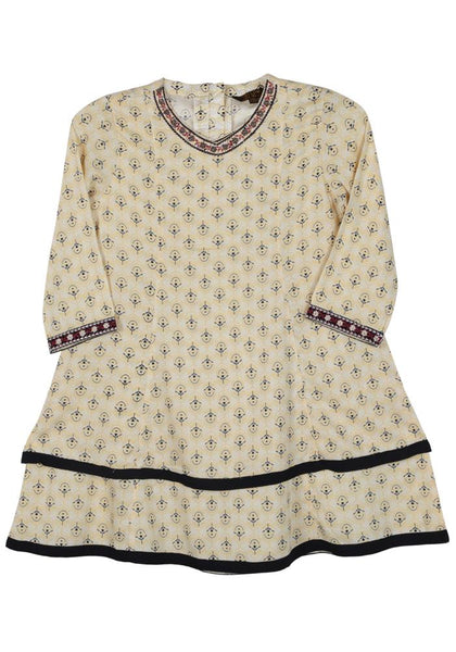 Printed With Embroidered Girl's Ethnic Frock (2-5 Years)