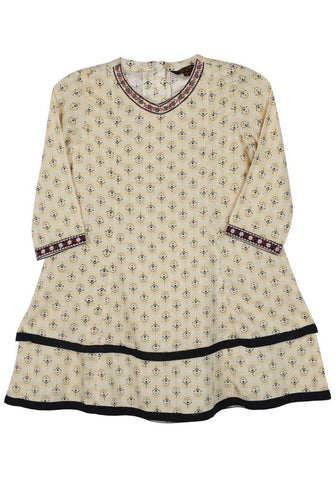 Printed With Embroidered Girl's Ethnic Frock (6-9 Years)