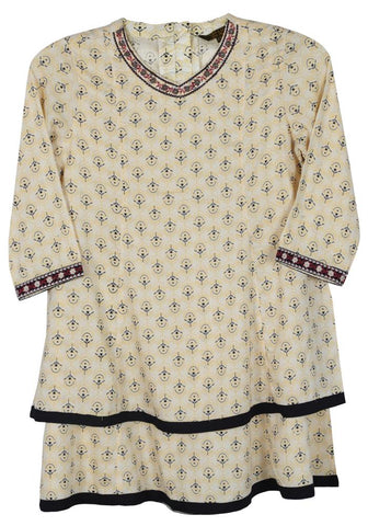 Printed With Embroidered Girl's Ethnic Frock (6-9 Years)