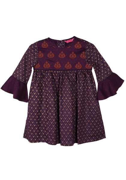 Allover Printed With Embroidered Ethnic Frock (6-9 Years)