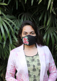 Floral Embroidered Woven Fashion Mask