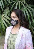Floral Embroidered Woven Fashion Mask