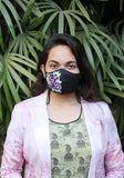 Floral Embroidered Woven Fashion Mask